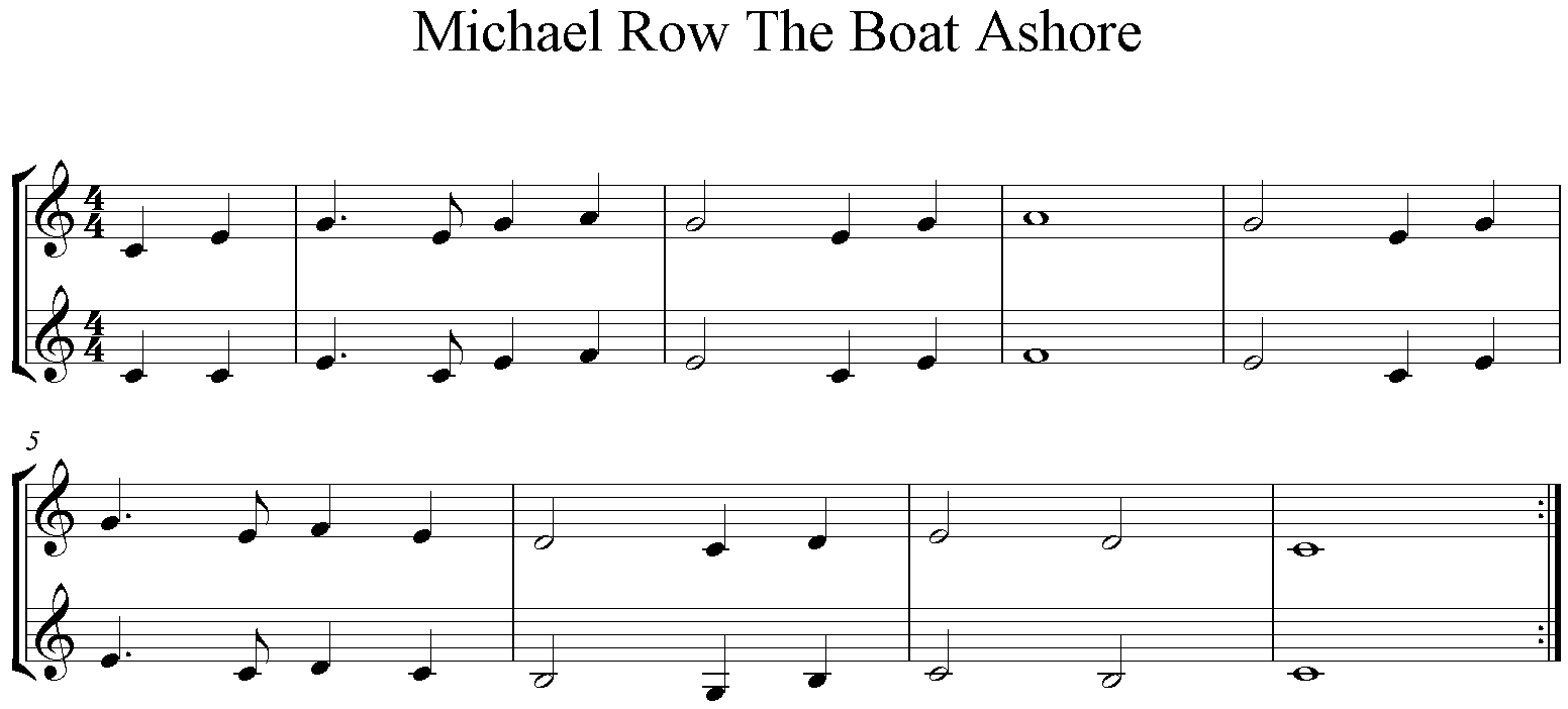 Noten Michael row the boat ashore